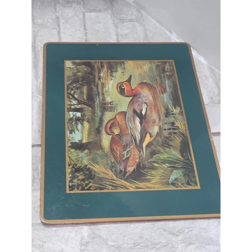 Pimpernel Ducks‎ Cork Board Placemats Set 3 Vintage Waterfowl Green Gold England